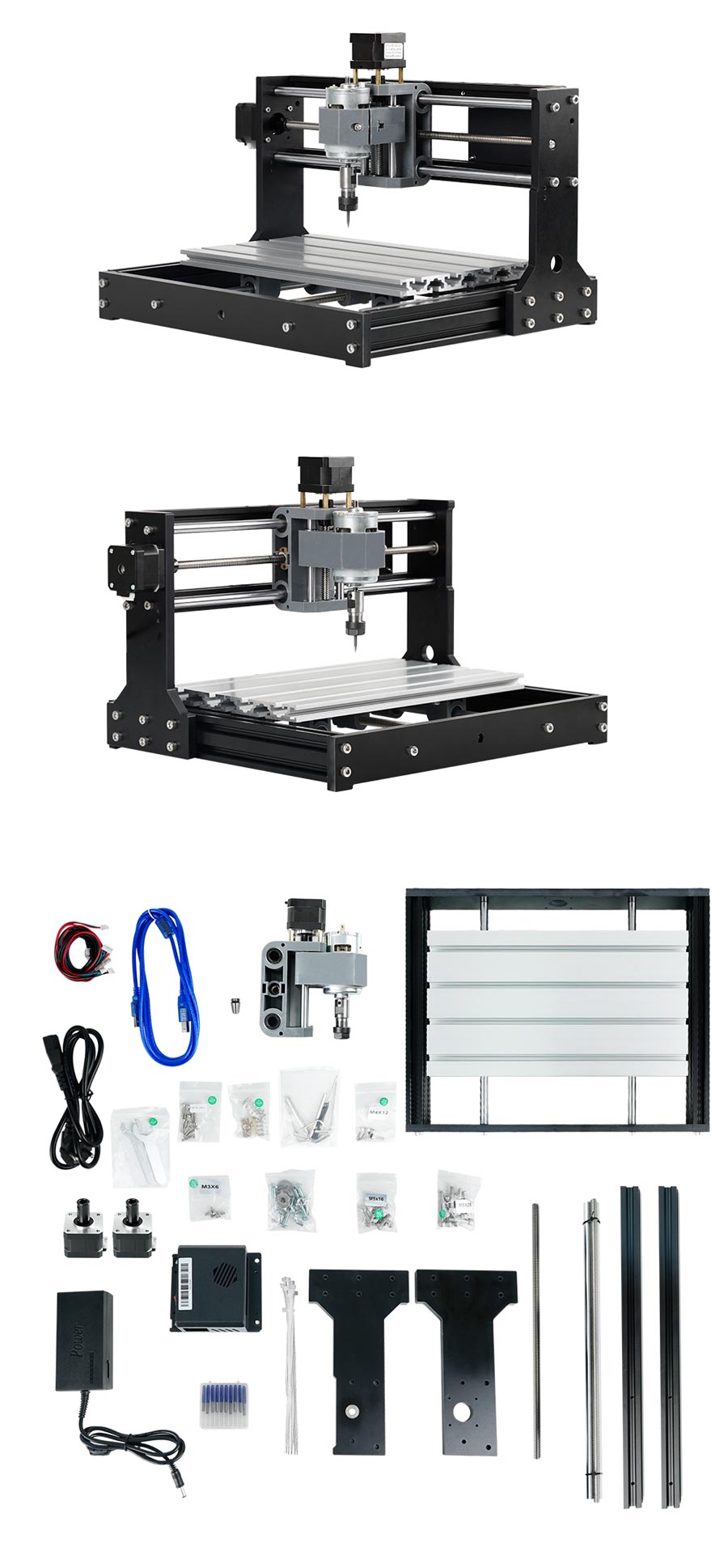 Twotrees CNC 3018 Pro Router Kit 3 Axis Carving Milling Engraving Machine;  XYZ Working Area 300 x 180 x 40mm - Micro Center