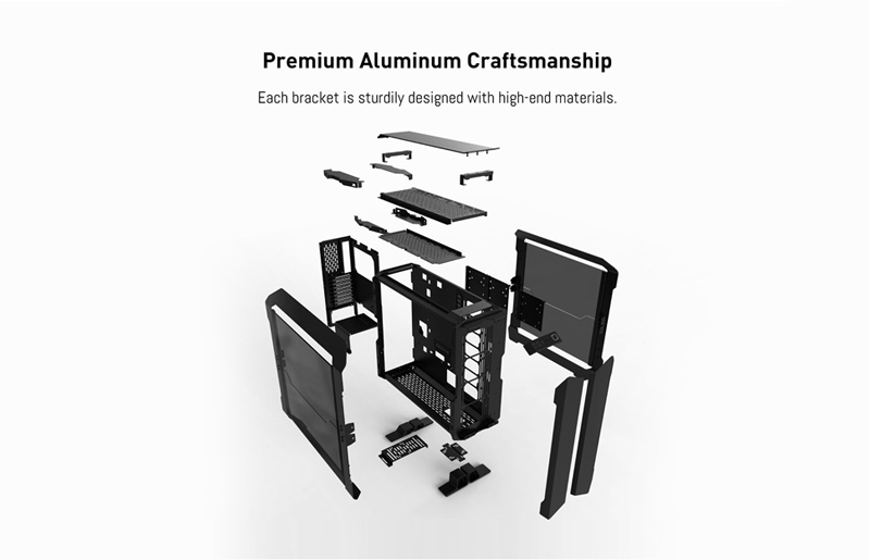 Premium Aluminum Craftsmanship. Each bracket is sturdily designed with high-end materials.