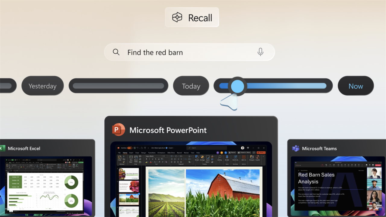 A screenshot of Recall in Windows 11. 