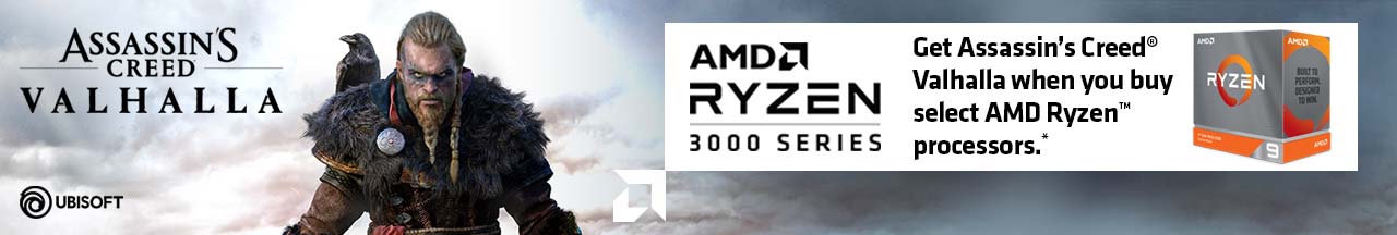 Get Assassin's Creed Valhalla when you buy select AMD Ryzen processors.