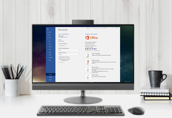 Desktop PC displaying Office 365 start screen