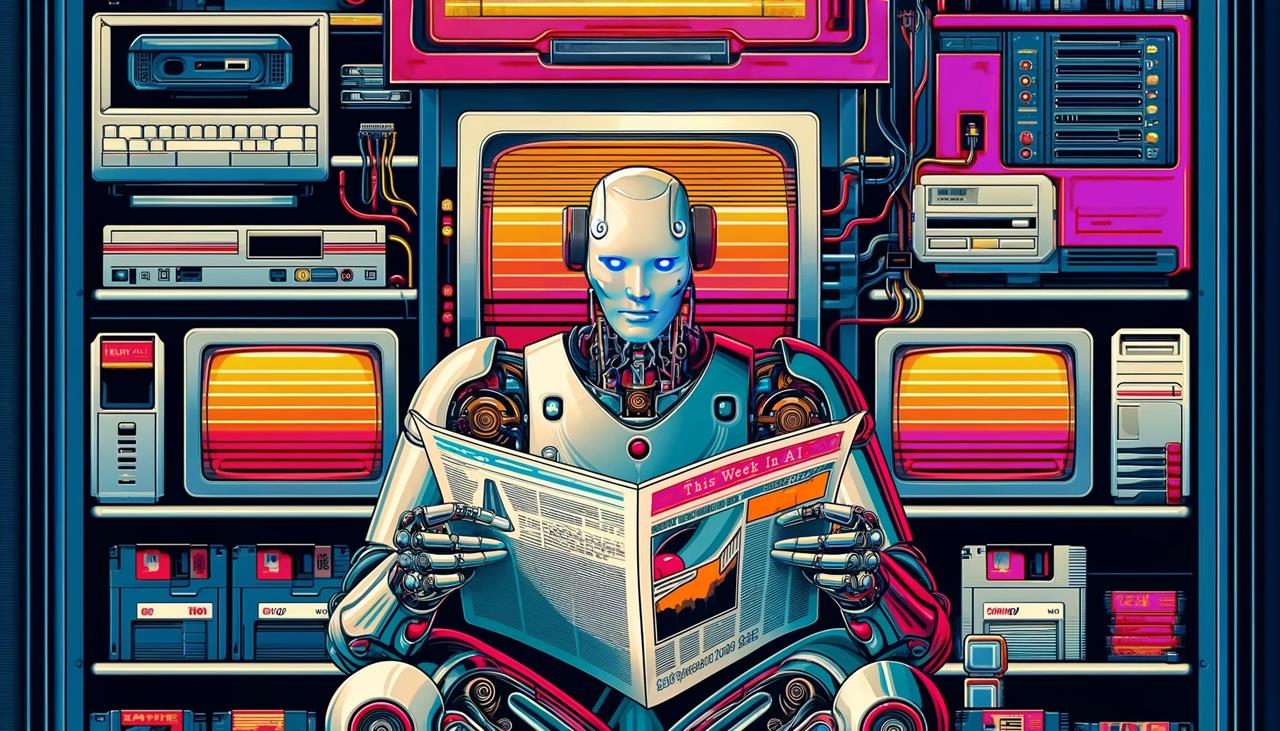 An image of a robot reading a newspaper.