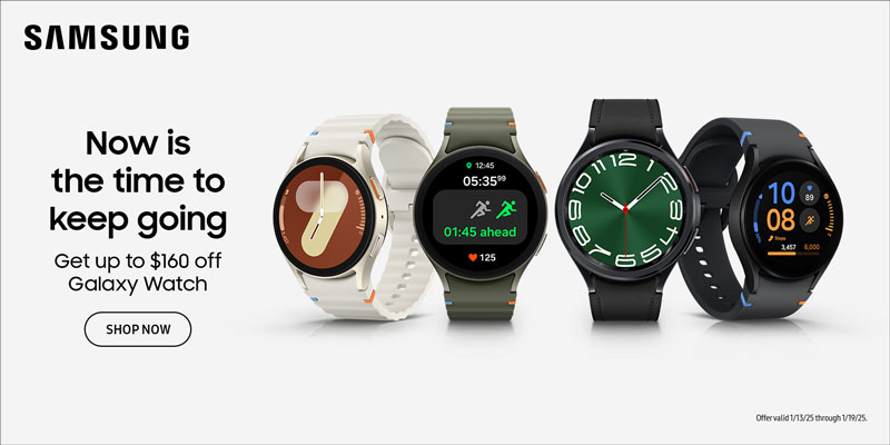 Samsung - Now is the time to keep going - Get up to $160 off Galaxy Watch - SHOP NOW