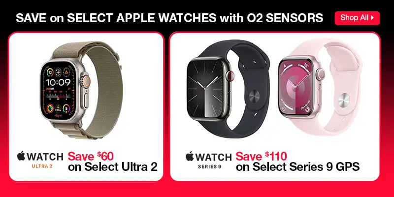 Save on Select Apple Watches with O2 Sensors - Shop All - Save $60 on Select Ultra 2, Save $110 on Select Series 9 GPS