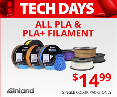 TECH DAYS - ALL PLA & PLA+ Filament - $14.99; Single Color Packs