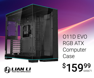 Lian Li O11D EVO RGB ATX Computer Case; $159.99; SKU 645671
