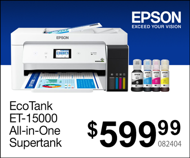 Epson ET-15000 EcoTank Wide-Format All-in-One Supertank - $599.99; SKU 082404