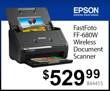 Epson FastFoto FF-680W Wireless Document Scanner - $529.99; SKU 844415