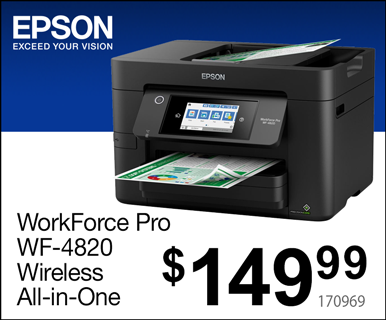 Epson Workforce Pro WF-4820 Wireless All-in-One Printer - $149.99; SKU 170969