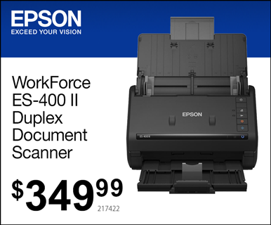 Epson WorkForce ES-400II - $349.99; SKU 217422