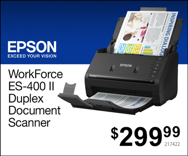 Epson WorkForce ES-400II - $299.99; SKU 217422