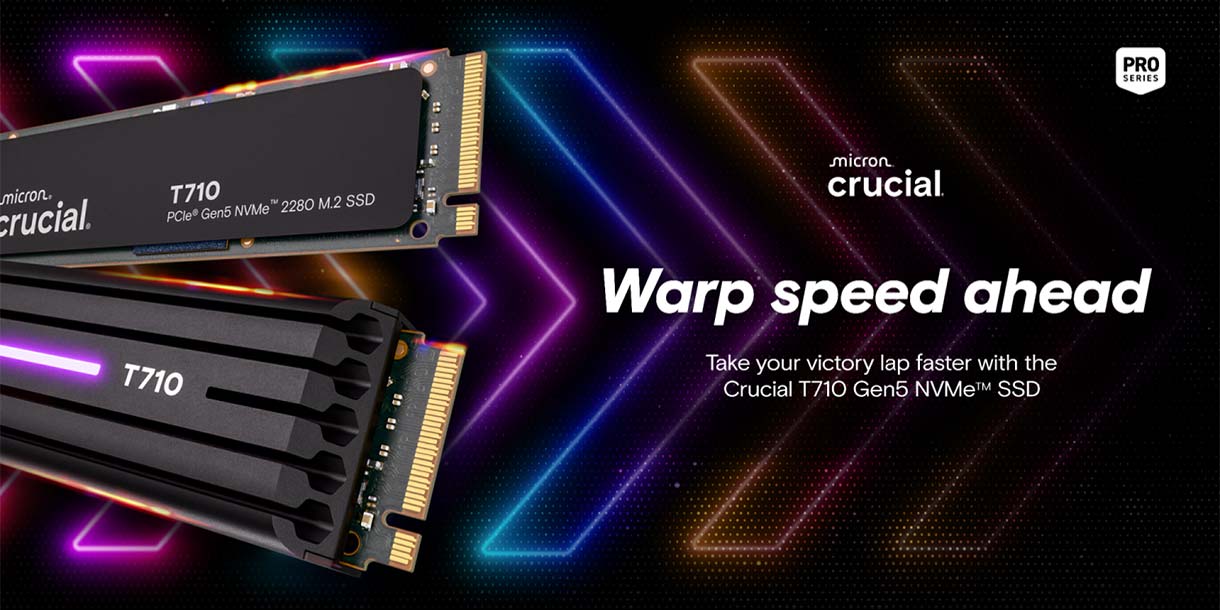 Crucial - Warp speed ahead. Take your victory lap faster with the Crucial T710 Gen5 NVMe SSD