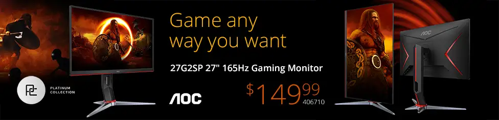 AOC 27G2SP 27" Full HD (1920 x 1080) 165Hz Gaming Monitor Platinum Collection