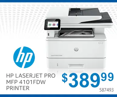 HP LaserJet Pro MFP 4101fdw Printer - $389.99; SKU 587493