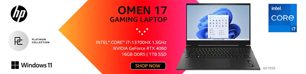 OMEN 17 Gaming Laptop - INTEL CORE i7-13700HX 1.5GHz, NVIDIA GeForce RTX 4060, 16GB DDR5, 1TB SSD; SHOP NOW. SKU 601856