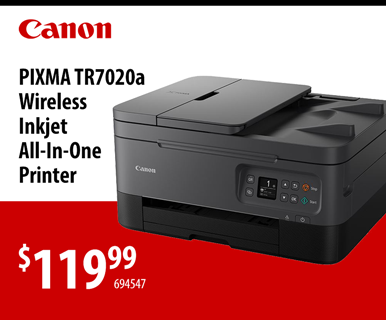 Canon PIXMA TR7020a Wireless Inkjet All-In-One Printer - $119.99, SKU 694547
