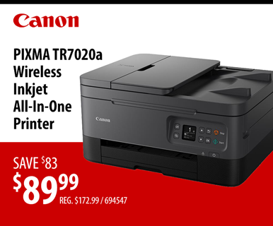 Canon PIXMA TR7020a Wireless Inkjet All-In-One Printer - $89.99, SKU 694547