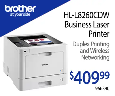 Brother HL-L8260CDW Business Color Laser Printer with Duplex Printing and Wireless Networking - $409.99 - SKU 966390