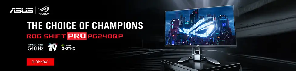 The Choice of Champions - ASUS ROG Swift Pro PG248QP Monitor - Shop Now