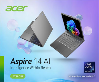 Acer Aspire 14 AI - Intelligence within reach. EXPLORE