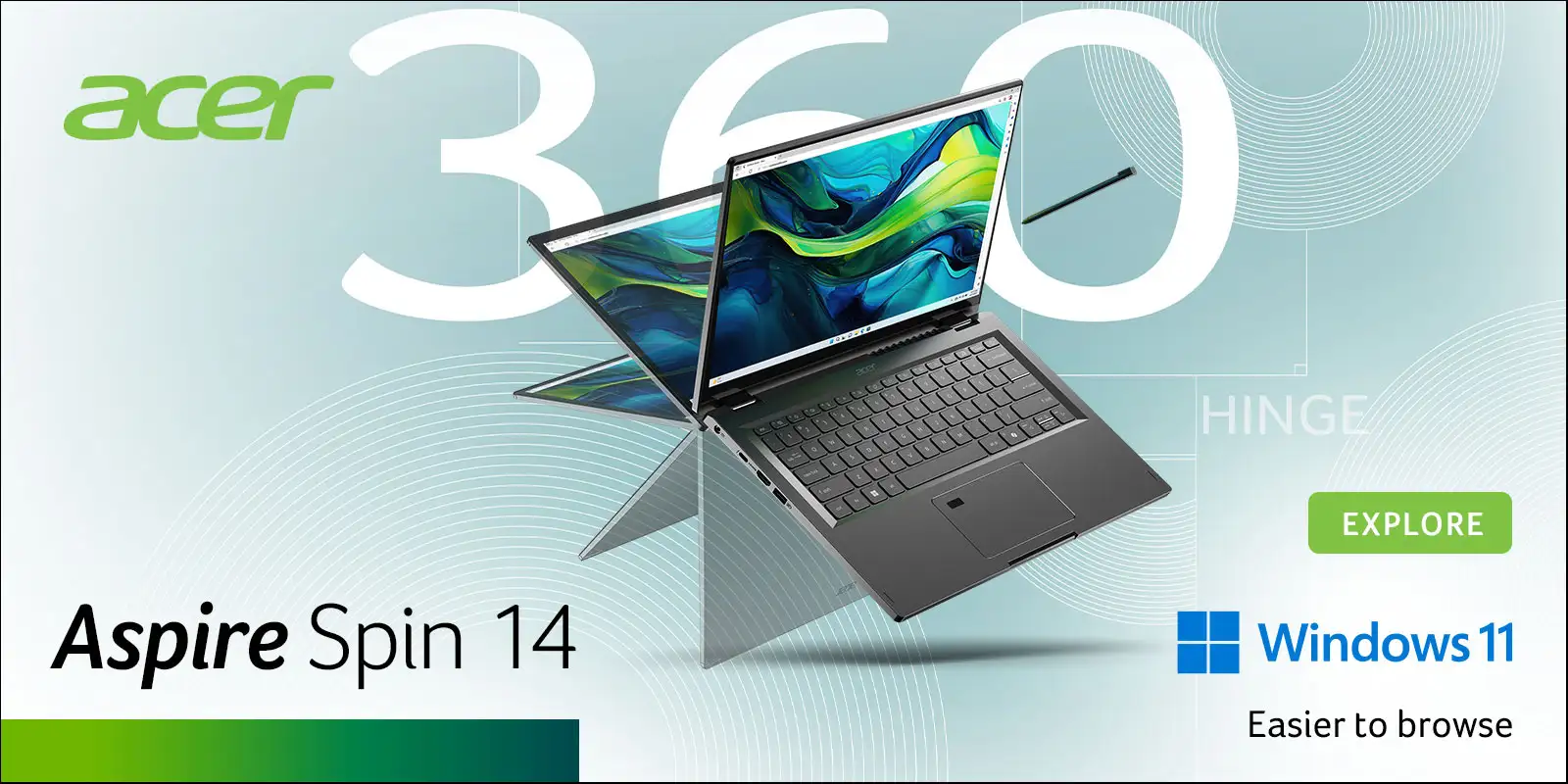 Acer Aspire Spin 14. Easier to browse. Explore
