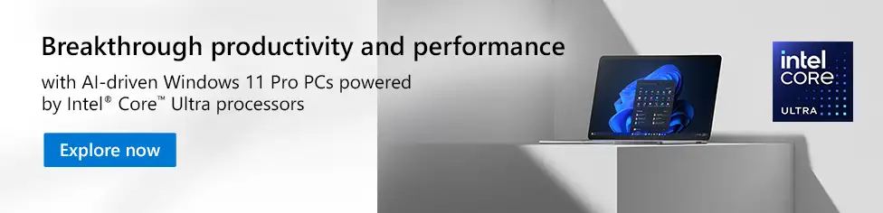 Breakthrough productivity and performance with AI driven Windows 11 Pro PCs powered by Intel Core Ultra CPUs.