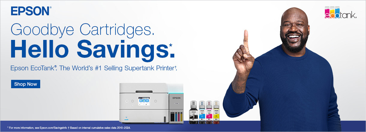 Goodbye Cartridges. Hello Savings. Shop Epson EcoTank Now