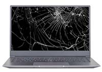 laptop with cracked screen