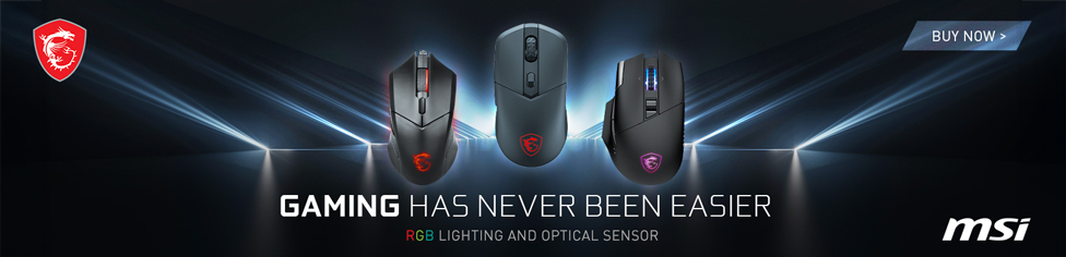 MSI. Gaming has never been easier. RGB lighting and optical sensors.