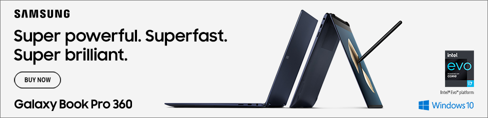 Samsung. Super powerful. Super fast. Super brilliant. Galaxy Book Pro 360