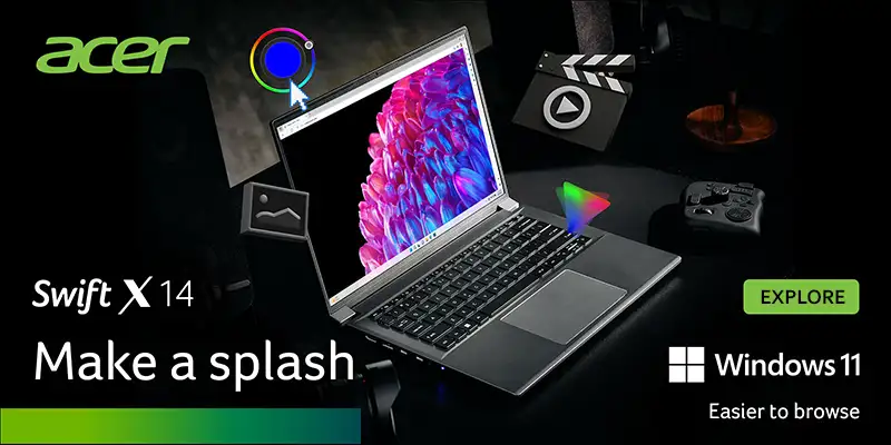 Acer Swift X 14 - Make a splash. Explore