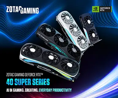 Zotac Gaming GeForce RTX 40 Super Series - AI in gaming. Creating. Everyday productivity