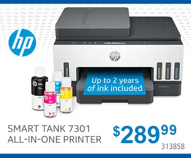HP Smart Tank 7301
All-in-One Printer - $289.99; SKU 313858
