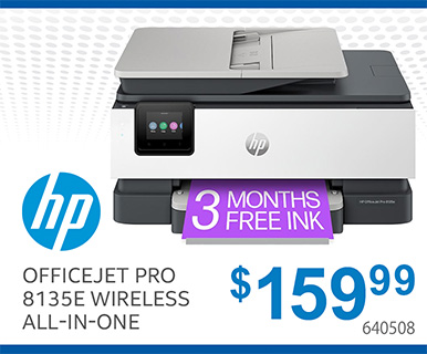 HP OfficeJet Pro 8135e Wireless All-in-One - $159.99; SKU 640508