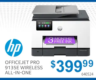 HP OfficeJet Pro 9135E Wireless All-in-One - $399.99; SKU 640524